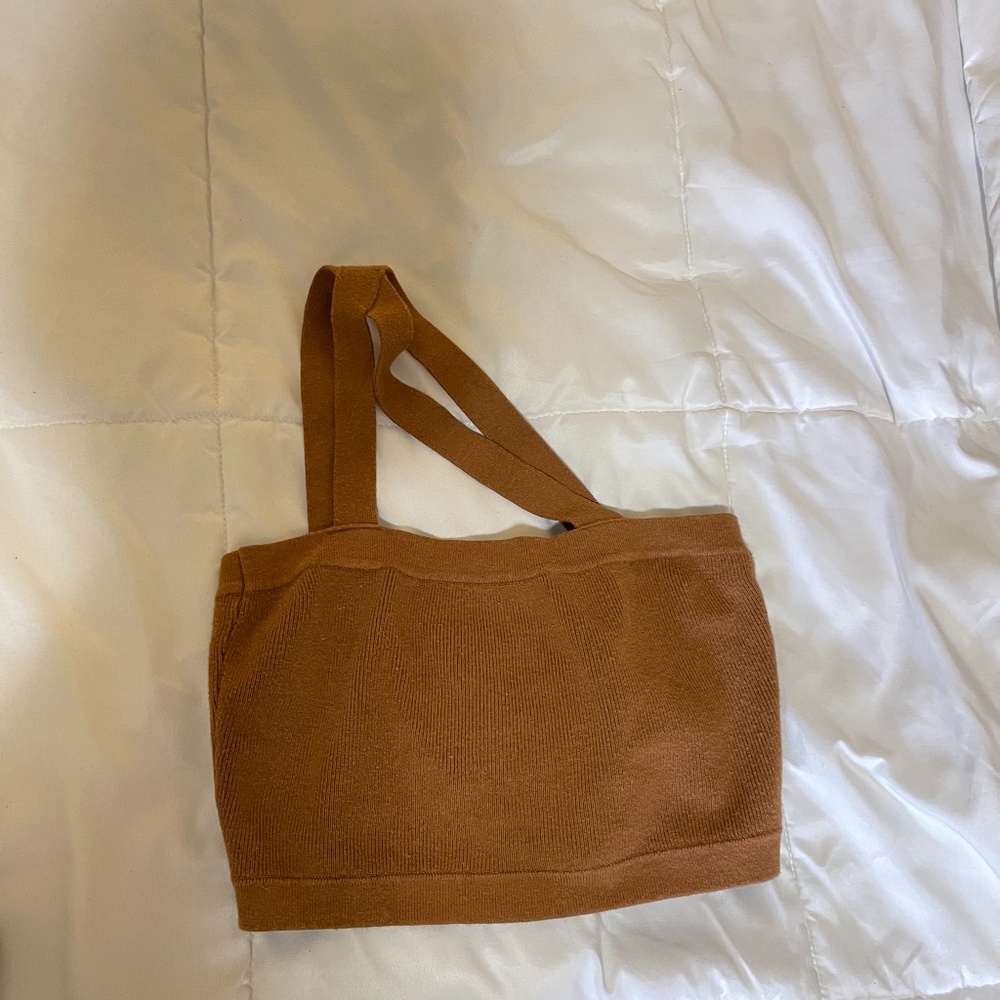 Asymmetrical brown crop top